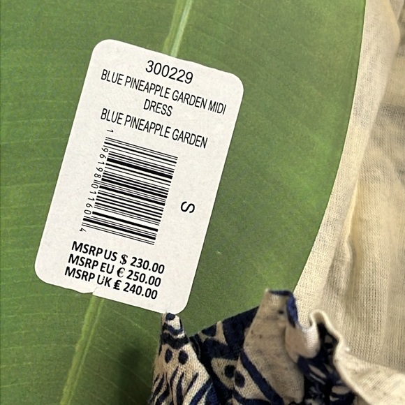 Farm Rio Blue Pineapple Garden Patterned Midi dress - Picture 4 of 16